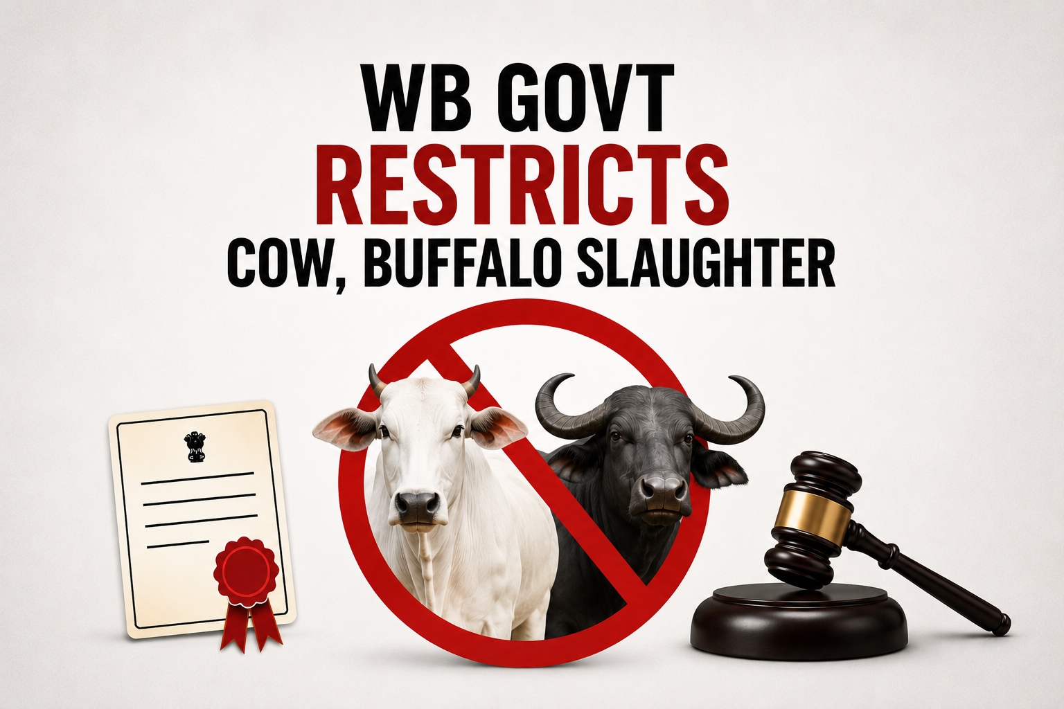 West Bengal Govt Bars Cow, Buffalo Slaughter Without Certification; Only Old Or Permanently Incapacitated Animals Eligible