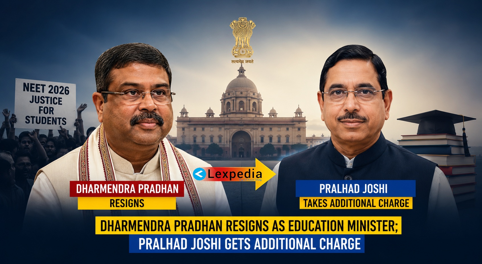 Dharmendra Pradhan Resigns as Education Minister Amid Nationwide Student Protests; Pralhad Joshi Given Additional Charge